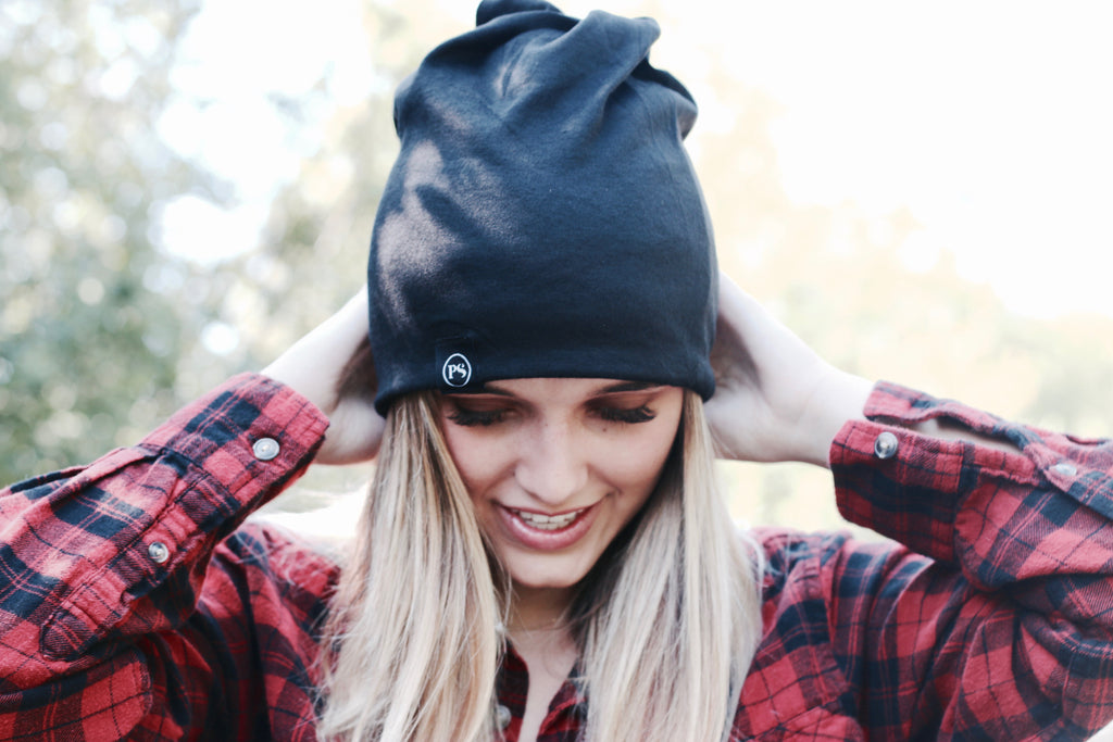 Pretty Simple - Black Peek-a-Boo Beanie