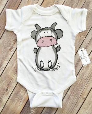 Paper Cow  - Betsy Cow White Bodysuit