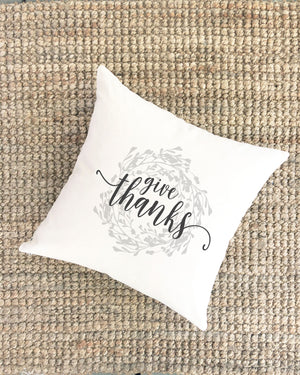 Indigo Tangerine - Give Thanks Organic Cotton Canvas Pillow